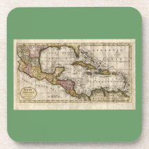1790 Map of The West Indies by Dilly and Robinson Beverage Coasters