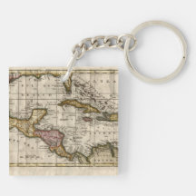 1790 Map of The West Indies by Dilly and Robinson Acrylic Key Chains