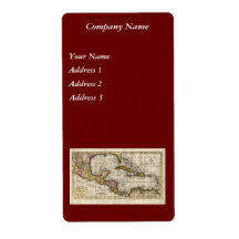1790 Map of The West Indies by Dilly and Robinson Personalized Shipping Label