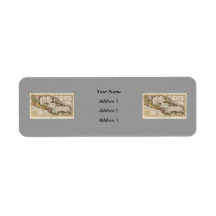 1790 Map of The West Indies by Dilly and Robinson Return Address Label