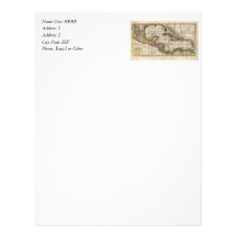 1790 Map of The West Indies by Dilly and Robinson Personalized Letterhead