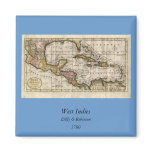 1790 Map of The West Indies by Dilly and Robinson magnets