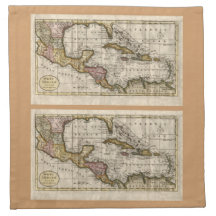 1790 Map of The West Indies by Dilly and Robinson Napkins