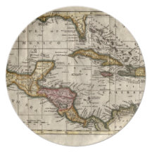 1790 Map of The West Indies by Dilly and Robinson Party Plates