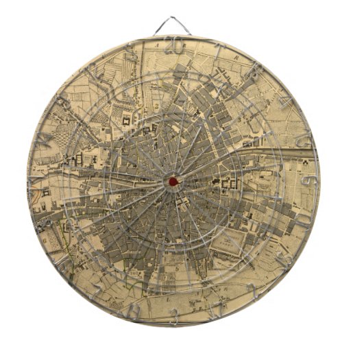 1797 Map of Dublin Ireland Dartboard With Darts Zazzle
