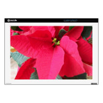 17"Laptop Skin with Red Poinsettia skins