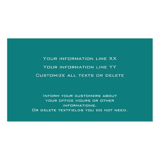 17 Modern Professional Business Card turquoise (back side)
