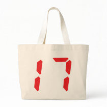 17 seventeen red alarm clock digital number bags