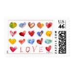 17 Valentine Hearts Postage stamps