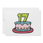 17 Year Old Birthday Cake Custom Invites