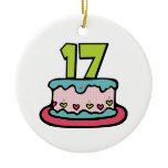 17 Year Old Birthday Cake Christmas Tree Ornament