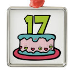 17 Year Old Birthday Cake Christmas Tree Ornament