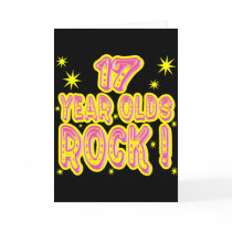 17 Year Olds Rock! (Pink) Greeting Card by TShirtDotCom 17 Year Olds Rock! (Pink) Greeting Card