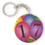 17 Years!  Birthday Balloons Keychains