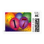 17 Years!  Birthday Balloons Stamp