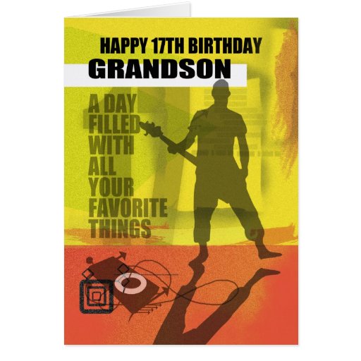 17th-birthday-grandson-modern-design-card-zazzle