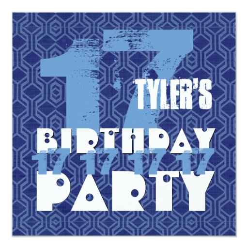 17th Birthday Party 17 Year Old Grunge Z17A Invitation | Zazzle