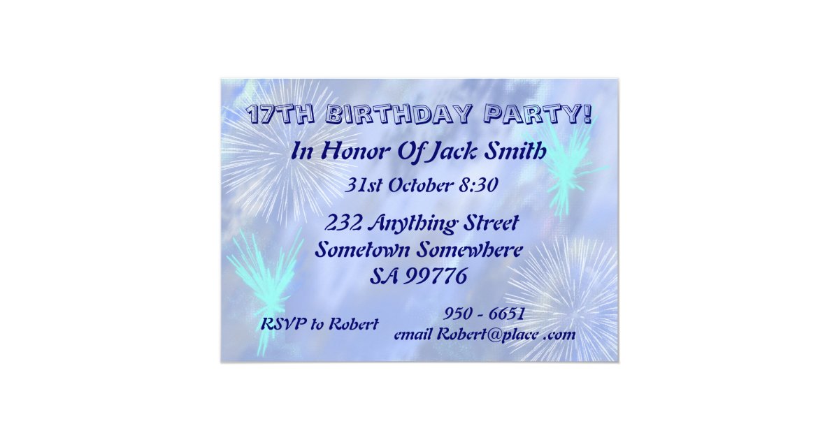 17th Birthday Party Invitation | Zazzle