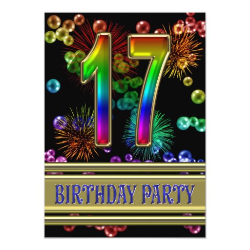 17th Birthday party Invitation with bubbles | Zazzle