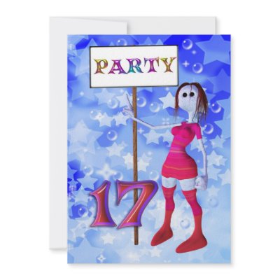 17th Birthday party sign board invitation by Eggznbeenz
