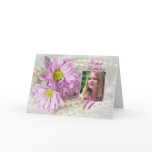 17th birthday photo card with daisies