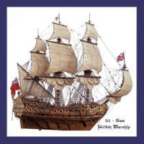 17Th Century British Warship Model posters