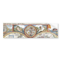 17th Century Dual Hemisphere World Map Bumper Sticker
