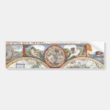 17th Century Dual Hemisphere World Map Bumper Sticker