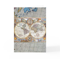 17th Century Dual Hemisphere World Map Greeting Card