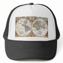 17th Century Dual Hemisphere World Map Hat