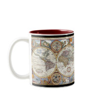 17th Century Dual Hemisphere World Map Coffee Mug