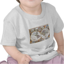 17th Century Dual Hemisphere World Map Tshirt