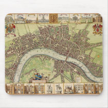 17th century map of London ( W.Hollar ) Mousepad