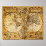 17th century Old World Map poster print 17th century Old World Map poster print