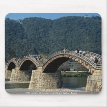 17th century stone and wood Kintai Bridge, Japan Mouse Pad