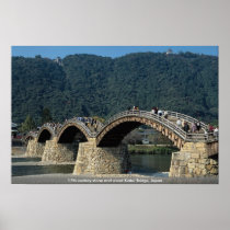 17th century stone and wood Kintai Bridge, Japan Posters