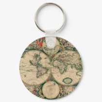 17th Century World Map keychains by bontondesigns 17th Century World Map keychains
