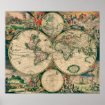 17th Century World Map - Poster posters