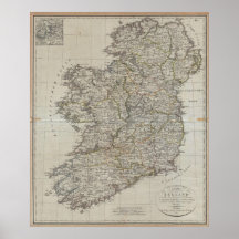 1804 Map of Ireland (40"x47") Posters