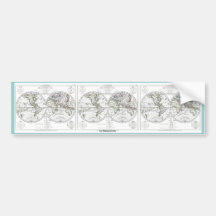 1806 Atlas Map: La Mappemonde by Eustache Hérisson Bumper Stickers