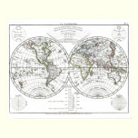 1806 Atlas Map: La Mappemonde by Eustache Hérisson posters
