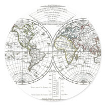 1806 Map - La Mappemonde stickers by ZephyrusBooks 1806 Map - La Mappemonde stickers
