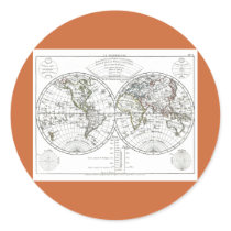 1806 Map - La Mappemonde stickers by ZephyrusBooks 1806 Map - La Mappemonde stickers