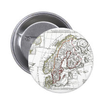 1806 Map - La Suede at le Danemarck Pinback Buttons