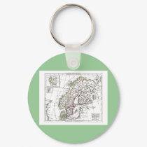 1806 Map - La Suede at le Danemarck keychains