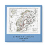 1806 Map - La Suede at le Danemarck Fridge Magnet