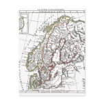 1806 Map - La Suede at le Danemarck Post Cards