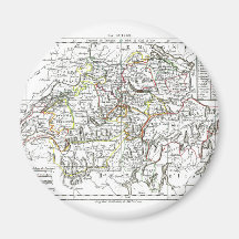 1806 Map - La Suisse Refrigerator Magnets