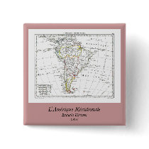 1806 Map - L'Amérique Méridionale buttons by ZephyrusBooks 1806 Map - L'Amérique Méridionale buttons