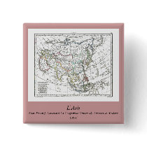 1806 Map - L'Asie Pinback Buttons